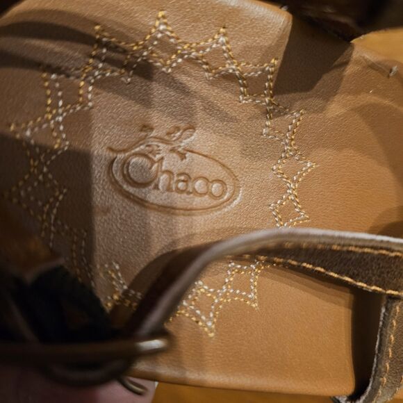 Chaco Rowan Women's 5 Brown Leather Strappy Sandals Slingback Thong Comfort shoe - Picture 3 of 7